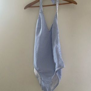 NWOT J.Crew seersucker one-piece bathing suit